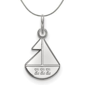 Sterling Silver Sigma Sigma Sigma XS (Tiny) Pendant Necklace - 24 Inch